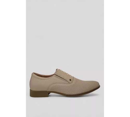 Туфлі чоловічі з перфорацією, колір темно-бежевий, 243RC1595