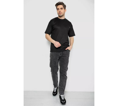 Футболка мужская однотонная, цвет черный, 247R3130