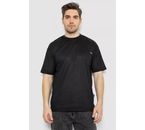 Футболка мужская однотонная, цвет черный, 247R3130