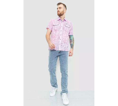 Сорочка чоловіча з принтом, колір світло-бузковий, 186R3203