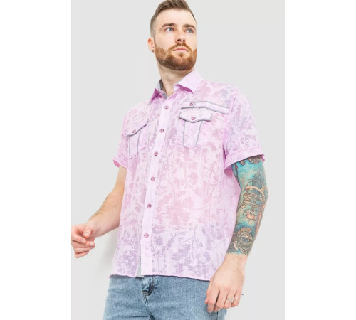 Сорочка чоловіча з принтом, колір світло-бузковий, 186R3203