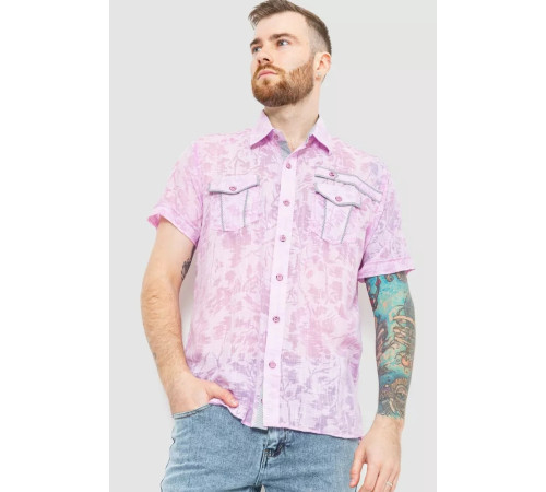 Сорочка чоловіча з принтом, колір світло-бузковий, 186R3203
