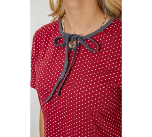 Піжама жіноча з принтом, колір бордовий, 243R10391
