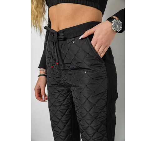 Брюки женские укороченные, цвет черный, 243RA044