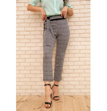Жіночі вкорочені штани, в клітку з лампасами, колір Сірий, 172R9314-3
