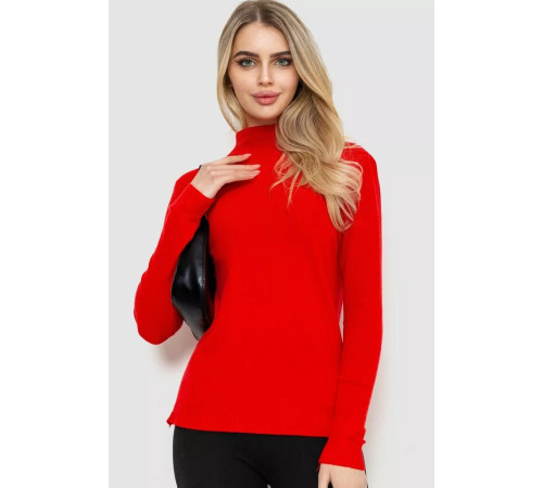 Кофта женская однотонная, цвет красный, 244R2302.