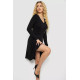 Платье трикотажное с оборкой, цвет черный, 230R0113