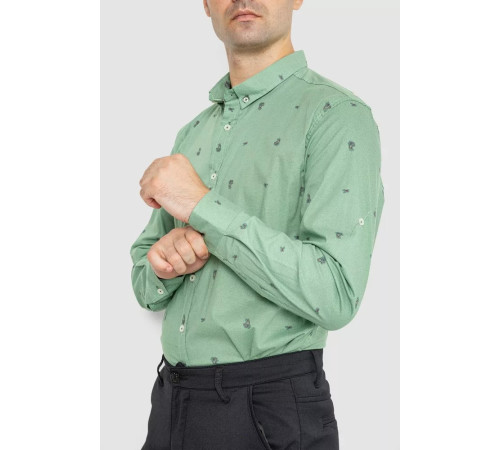 Сорочка чоловіча котонова повсякденна, колір зелений, 247R414