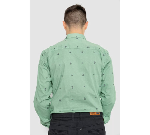 Сорочка чоловіча котонова повсякденна, колір зелений, 247R414