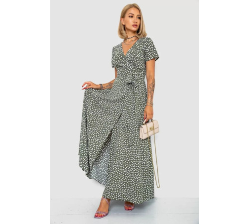 Сарафан в горох, цвет оливковый, 241R157-1.