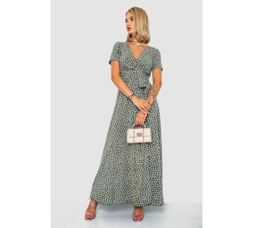 Сарафан в горох, цвет оливковый, 241R157-1.
