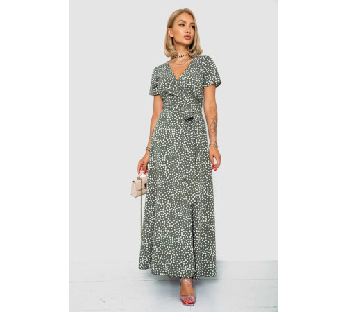 Сарафан в горох, цвет оливковый, 241R157-1.