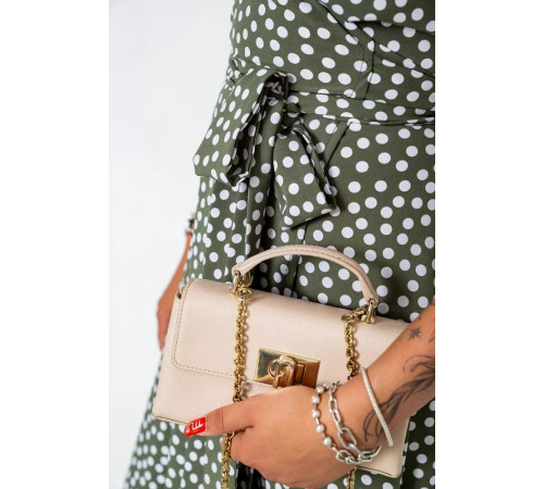 Сарафан в горох, цвет оливковый, 241R157-1.