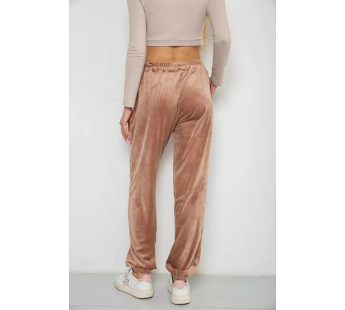Брюки женские велюровые, цвет бежевый, 238R105