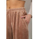 Брюки женские велюровые, цвет бежевый, 238R105