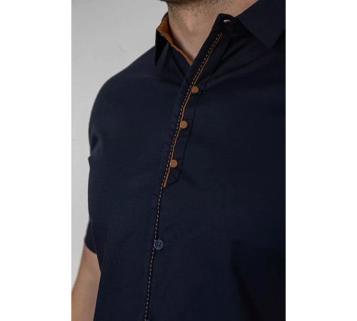 Сорочка чоловіча однотонна, колір темно-синій, 214R7543-1