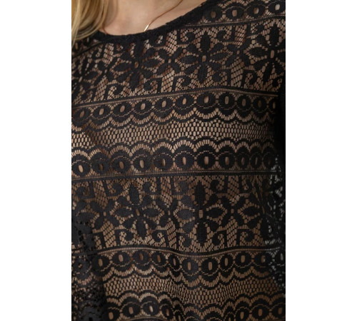 Блуза гипюровая, цвет черный, 244R093