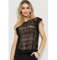 Блуза гіпюрова, колір чорний, 244R093