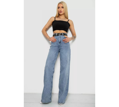 Джинсы женские свободного кроя стрейч, цвет голубой, 244R0202.