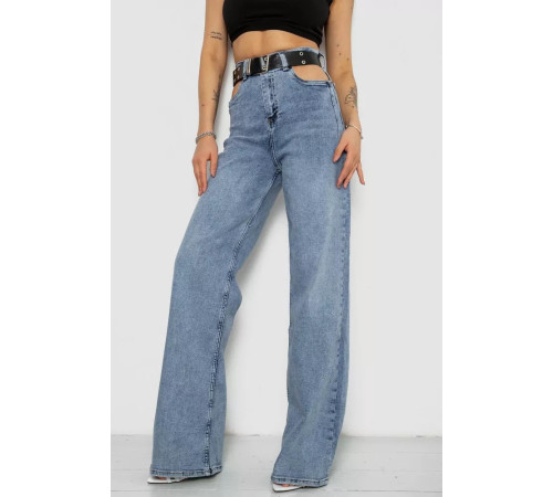 Джинсы женские свободного кроя стрейч, цвет голубой, 244R0202.