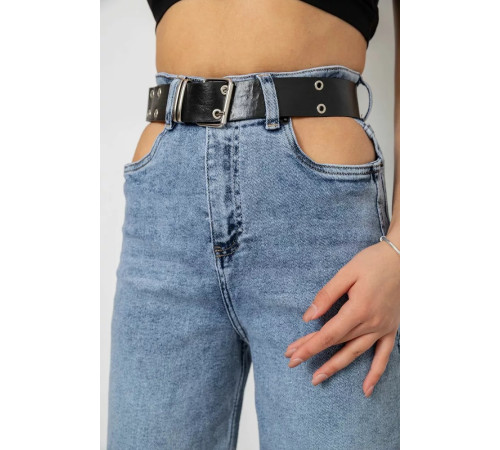 Джинсы женские свободного кроя стрейч, цвет голубой, 244R0202.