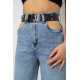 Джинсы женские свободного кроя стрейч, цвет голубой, 244R0202.