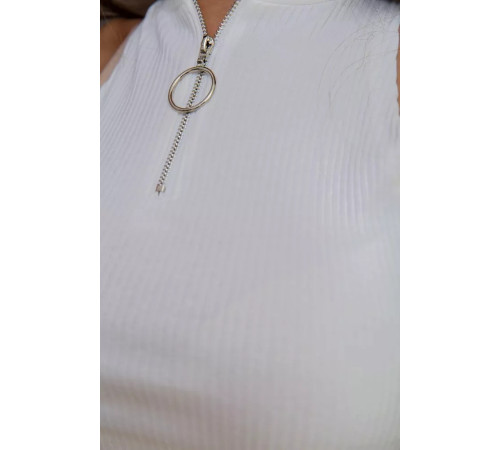 Жіноча майка з блискавкою, білого кольору, 180R235