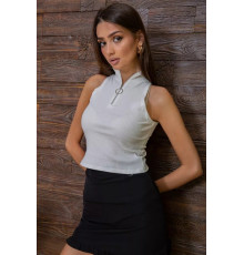 Майка женская с молнией, белого цвета, 180R235