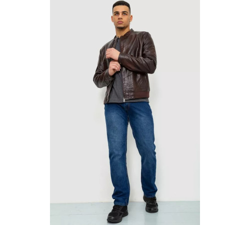 Куртка чоловіча демісезонна екошкіра, колір коричневий, 243R1978