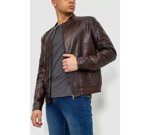 Куртка чоловіча демісезонна екошкіра, колір коричневий, 243R1978
