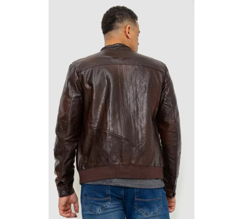 Куртка чоловіча демісезонна екошкіра, колір коричневий, 243R1978