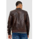 Куртка чоловіча демісезонна екошкіра, колір коричневий, 243R1978