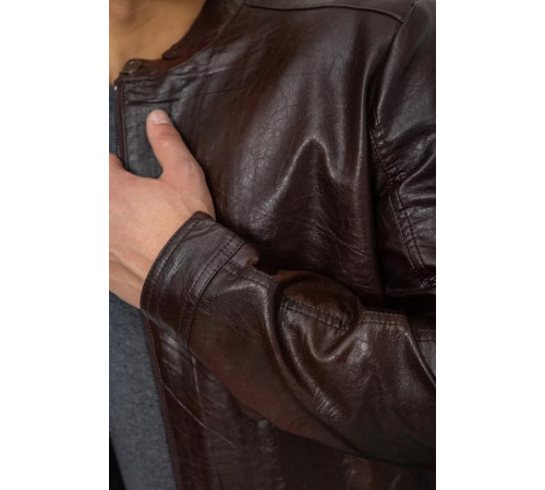 Куртка чоловіча демісезонна екошкіра, колір коричневий, 243R1978