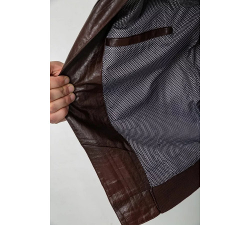 Куртка чоловіча демісезонна екошкіра, колір коричневий, 243R1978