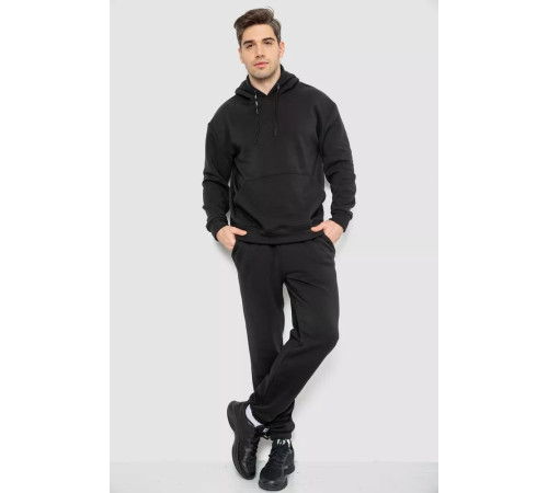Спорт костюм чоловічий на флісі, колір чорний, 190R235