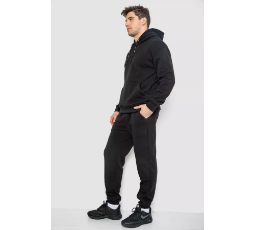 Спорт костюм чоловічий на флісі, колір чорний, 190R235