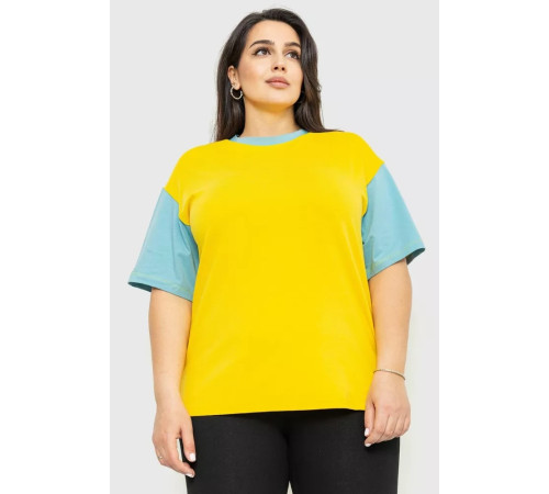 Футболка жіноча батал, колір жовто-блакитний, 102R289-2
