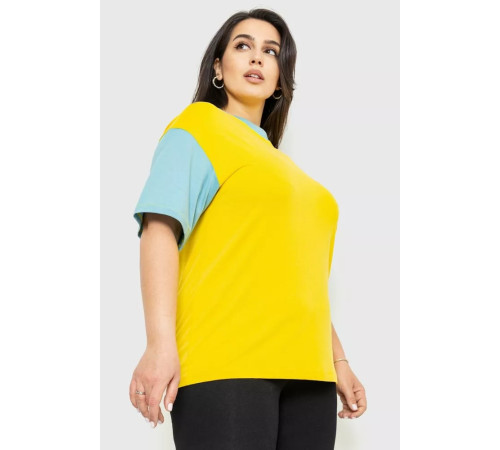Футболка жіноча батал, колір жовто-блакитний, 102R289-2