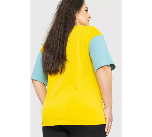 Футболка жіноча батал, колір жовто-блакитний, 102R289-2