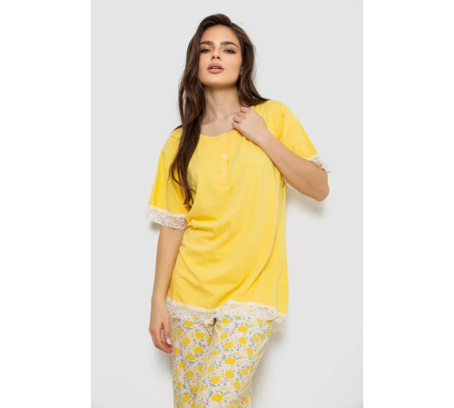 Женская пижама с принтом, цвет желтый, 243R903087