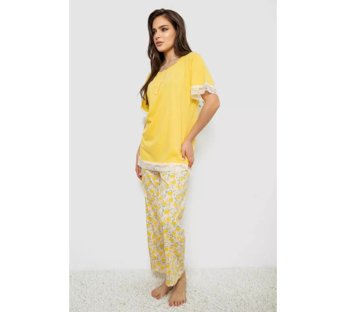 Женская пижама с принтом, цвет желтый, 243R903087