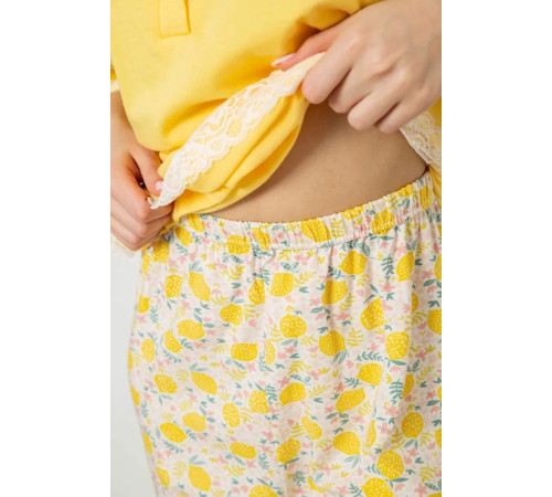 Женская пижама с принтом, цвет желтый, 243R903087