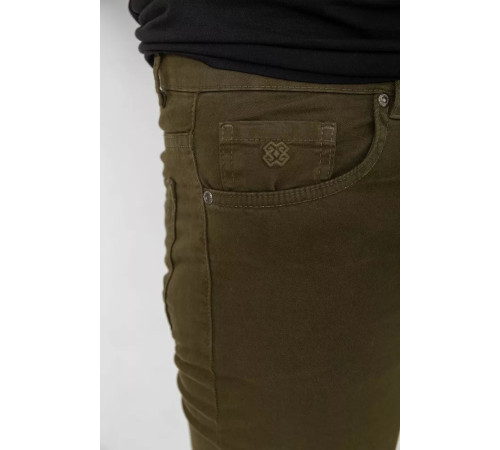 Джинси чоловічі однотонні, колір хакі, 247R6302