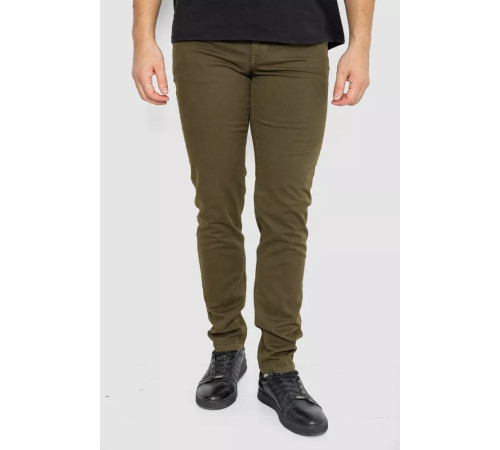 Джинси чоловічі однотонні, колір хакі, 247R6302
