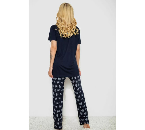 Женская пижама с принтом, цвет синий, 243R7080