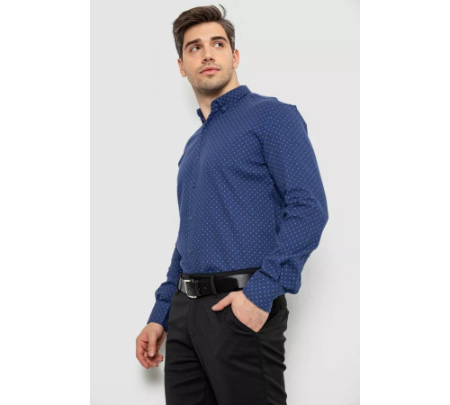Сорочка чоловіча з принтом, колір синій, 214R7365