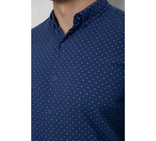 Сорочка чоловіча з принтом, колір синій, 214R7365