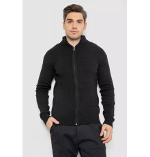 Кофта чоловіча на блискавці з кишенями, колір чорний, 161R1053
