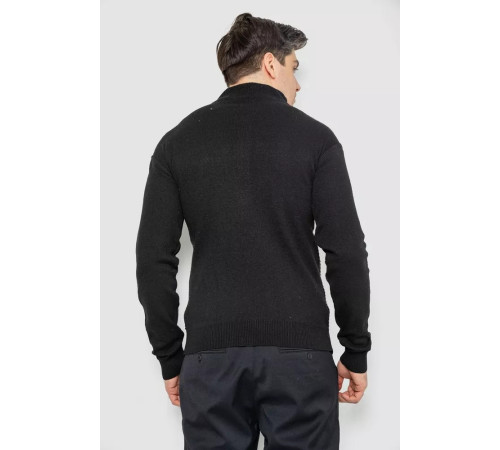 Кофта мужская на молнии с карманами, цвет черный, 161R1053