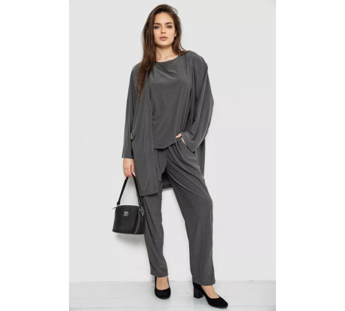 Костюм жіночий трійка класичний, колір хакі, 167R0120